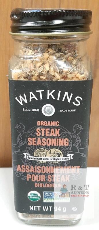 (BB 07/13/2029) Watkins Organic Steak Seasoning, 3.32 oz (94 g), USDA Organic, Non-GMO, Glass Jar