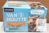 (EXP AUG 25) Van Houtte Caramel Vanilla Medium Roast Coffee K-Cup Pods 10 Pack, Brew Over Ice, 115g