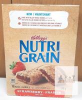 (EXP MAY 25)Kellogg's Nutri-Grain Strawberry 16 Bars 590g, Fruit-Filled Snack Breakfast Bars, No Artificial Colours