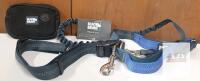 NEW Black Rhino Hands-Free Dog Leash, Blue Black, 5 ft Bungee, Dual Handles, Accessory Pouch, Up to 110 lbs