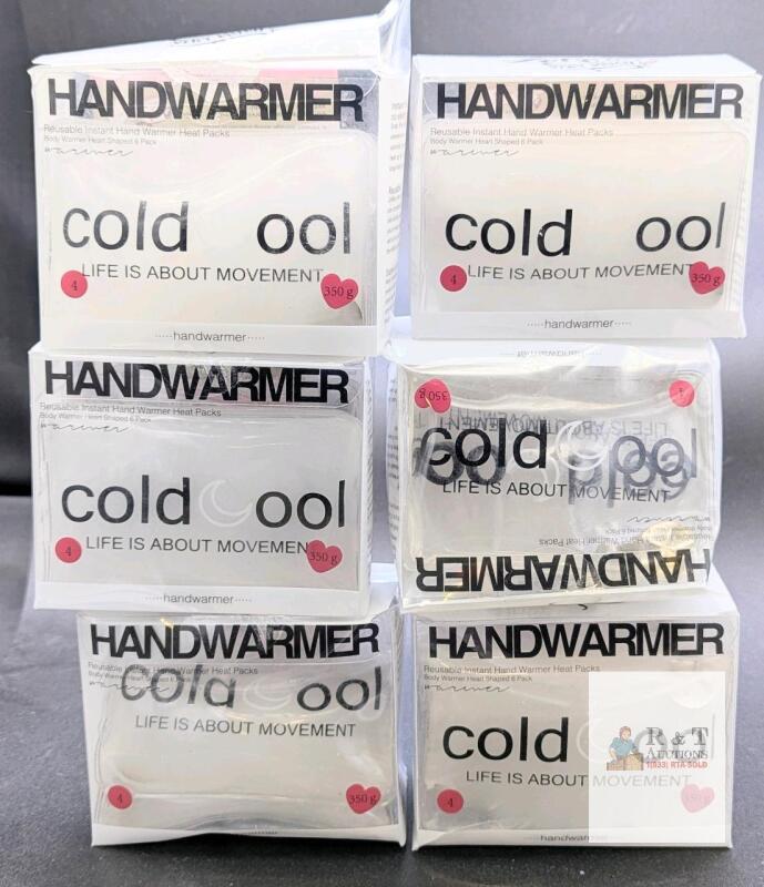 4 New Boxes Reusable Instant Hand Warmers, 3-4 Per Box, Flex Metal Disk to Activate, Place in Boiling Water To Reset