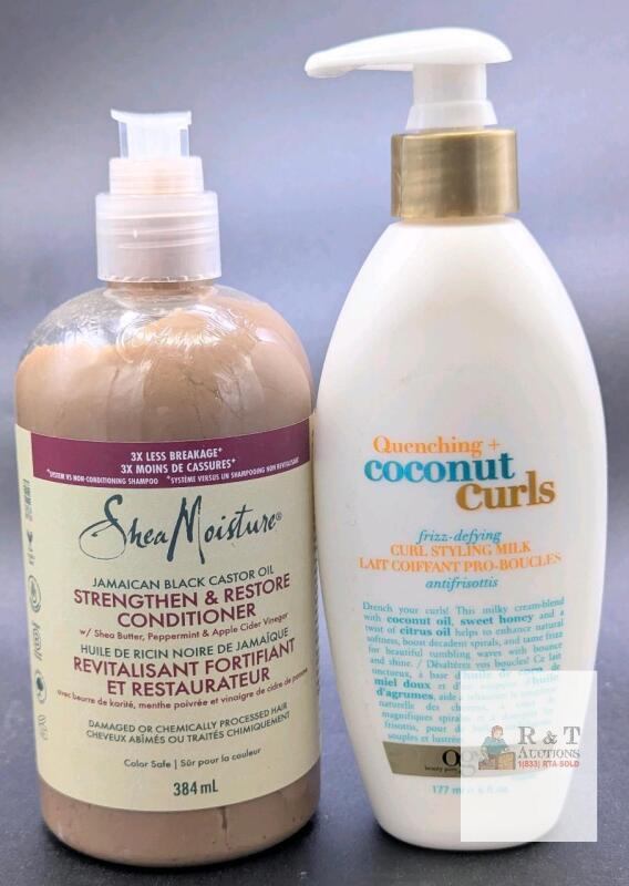 New Quenching Coconut Curls Frizz-Defying Styling Milk & SheaMoisture Strengthen/Restore Conditioner