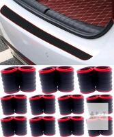 11 New Car Rear Bumper Protector Guards, Rubber Car Rear Bumper Guard with Strong Adhesive for Protecting Trunks, Universal Car Accessories Exterior Fits Cars, SUVs, Trucks (Black/Red)