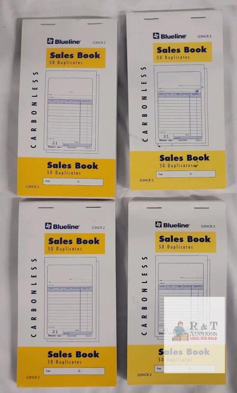 4 New Blueline Sales Books - 50 Duplicates Per Book