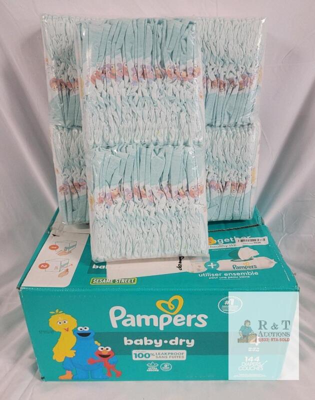 New - 144 Pampers Baby Dry Size-4 22-37lbs Diapers .