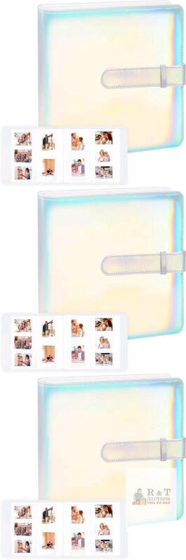 3 New 360 Pockets Photo Album for Fujifilm Instax Mini 12 11 9 8+ 8 99 40 EVO LiPlay Instant Film, fits Polaroid Snap/PIC-300/Z2300/ SocialMatic Cameras & Zip 2x3 Printer (Magic Silver)