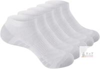 5 New Pairs Size LG Women's YUEDGE Athletic Tennis Ankle Socks, Cotton Blend, Model 2403A