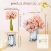 New Esdallina 10pcs Realistic Artificial Mini Pink Cabbage Roses with Vase - 2
