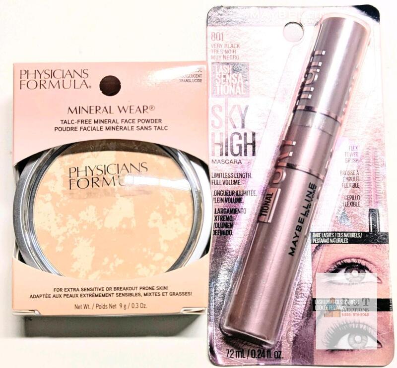 New Physician's Formula Mineral Wear Talc-Free Mineral Face Powder (3835C Translucent) & MAYBELLINE Lash Sensational Sky High Mascara (801 Very Black)