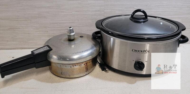 Crock-Pot 7-Quart Slow Cooker Stainless Steel & Presto 4-Quart Pressure Cooker Aluminum