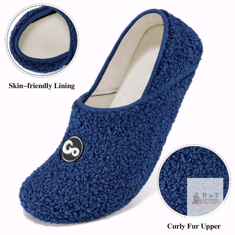 New Size 40/41 Women's Super Soft Pull-On House Slippers With Non-Slip Bottoms
