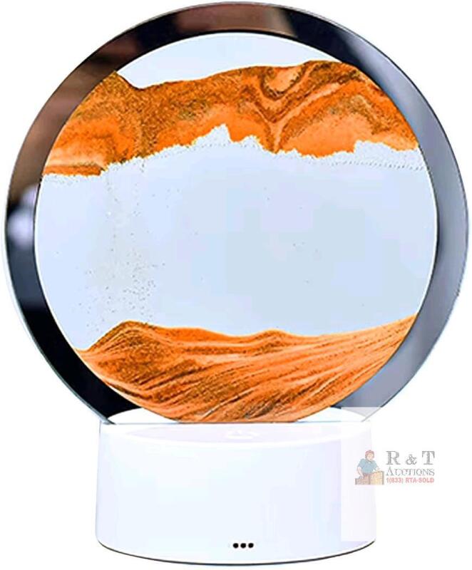 New Moving Sand Art Lamp, 3D Deep Sea Sandscape Quicksand Lamp, 7.8" Tall, 7 Color Changing Sand Liquid Motion Desk Lamp, Rotating Hourglass Decoration Table Lamp for Bedroom Hotel Room (USB / Battery-Powered)