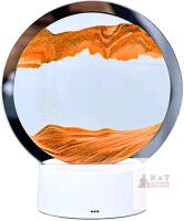 New Moving Sand Art Lamp, 3D Deep Sea Sandscape Quicksand Lamp, 7.8" Tall, 7 Color Changing Sand Liquid Motion Desk Lamp, Rotating Hourglass Decoration Table Lamp for Bedroom Hotel Room (USB / Battery-Powered)