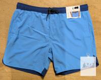 NEW Spyder Swim XXL Men&rsquo;s Board Shorts Light Blue Navy, 7.5" Inseam, UPF 30+, Zip Pocket