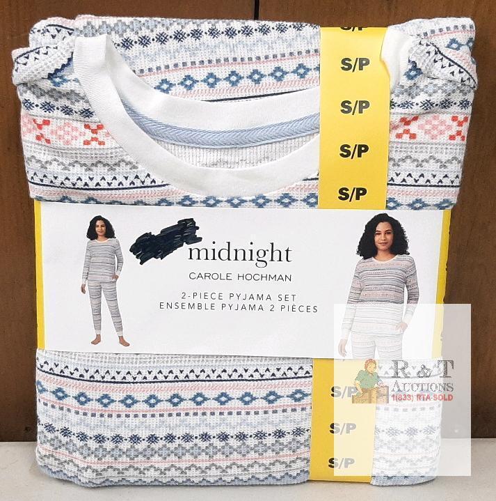 NEW Carole Hochman Midnight 2-Piece Pajama Set, Women's, Size Small, Fair Isle Multi, Cotton-Modal Blend