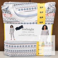 NEW Carole Hochman Midnight 2-Piece Pajama Set, Women's, Size Small, Fair Isle Multi, Cotton-Modal Blend
