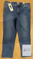 NEW Kensie Women's Size 14 Mid Rise Straight Leg Jeans, 28" Inseam, Medium Blue, Button Fly, 5 Pockets