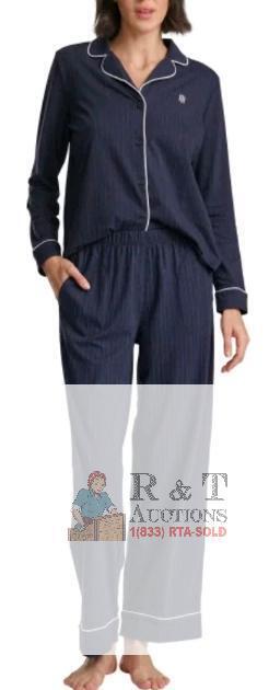 New sz Large Women's Tommy Hilfiger Notch Collar Pajama Set, 2-piece