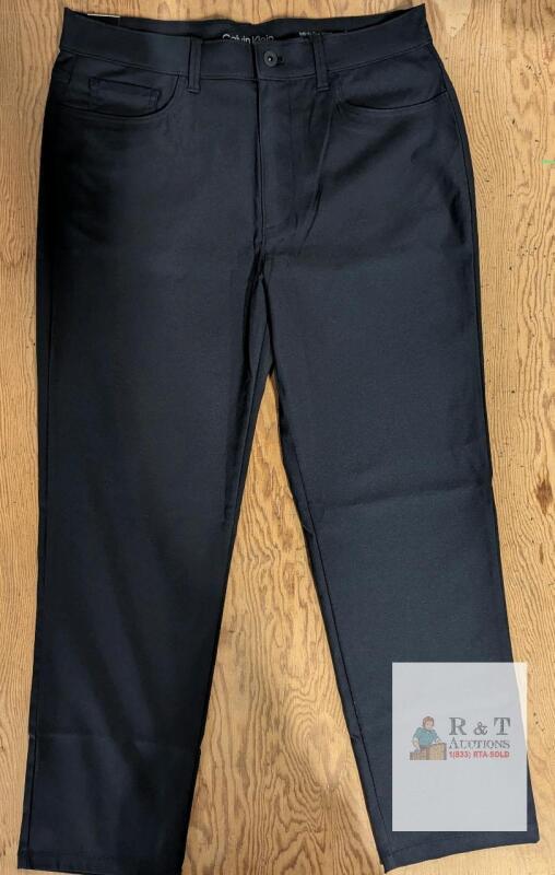 NEW Calvin Klein Infinite Flex Waist Straight Black Dress Pants 34x30, Stretch