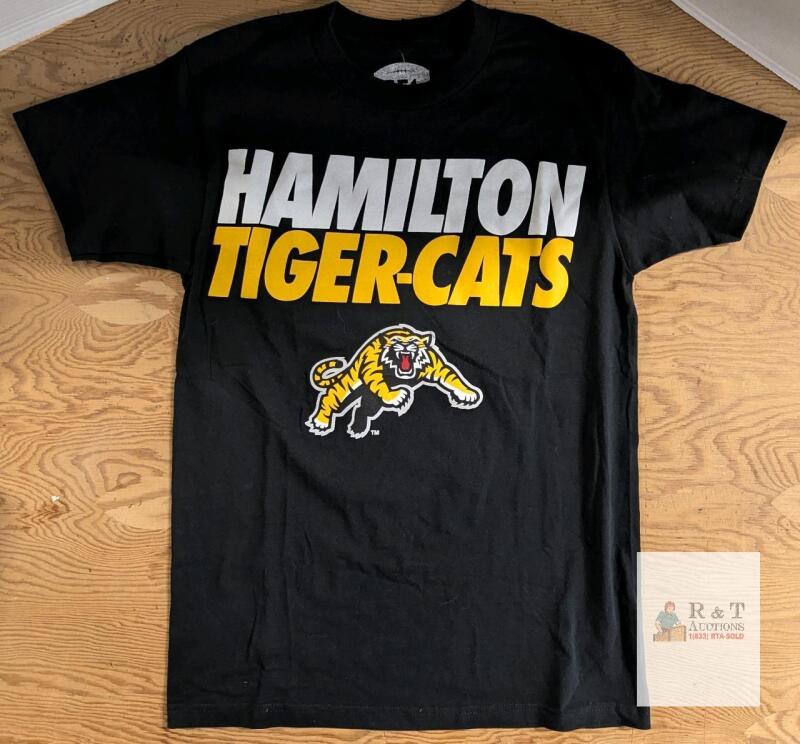NEW Hamilton Tiger-Cats CFL T-Shirt Small Official Licensed 100% Cotton Black S/P Philcos