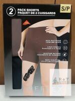 NEW Reflex High Waistband Women&rsquo;s Shorts 2-Pack, S/P (US 2-4), Black/Brown, Lycra, 4-Way Stretch