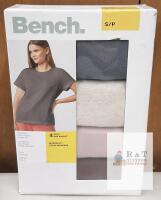 NEW Bench 4-Pack Women's Crew Neck T-Shirts, Size Small, Multi-Color, Cotton, Modern Fit, SKU 1388880