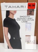 NEW Tahari Seamless T-Shirt 2-Pack, Women&rsquo;s Medium 8-10, Black, 92% Nylon 8% Spandex, Costco CA16035