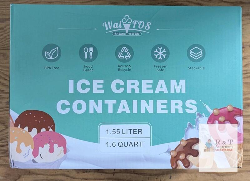 New: Ice Cream Containers 1.55L - Stackable - BPA Free