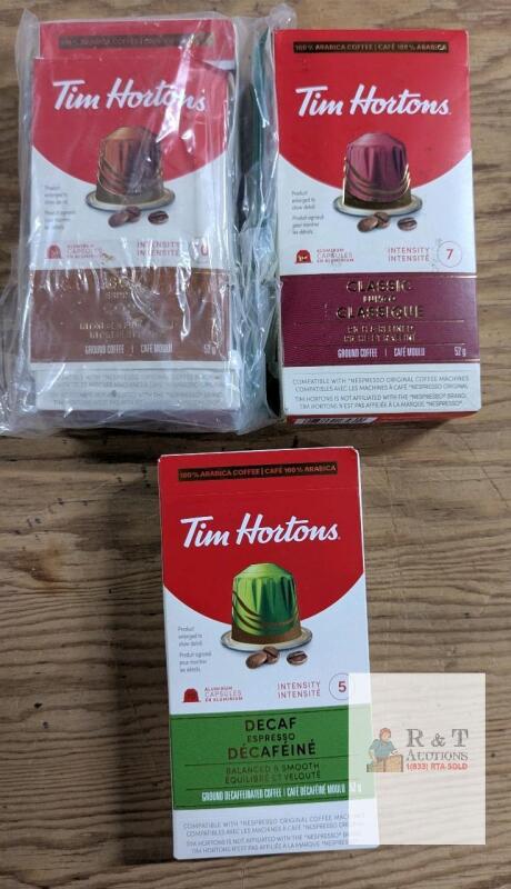 {BB 2025}Tim Hortons Nespresso Compatible Coffee Pods &ndash; Classic Lungo, Intense, Decaf &ndash; 30 Aluminum Capsules