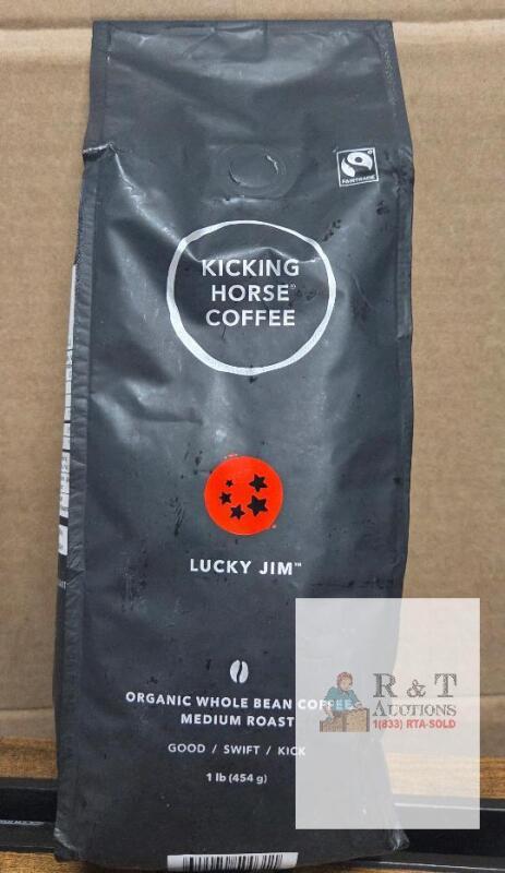 (exp February 13, 2026) Kicking Horse Coffee Lucky Jim, Organic Whole Bean, Medium Roast, 1 lb, Fairtrade, Kosher