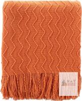 New Burnt Orange Throw Blanket for Sofa Couch,Decorative Fall Blanket,Cozy Knitted Blanket for Bed,Chair,Home Decor Fall Decor 50"x60"