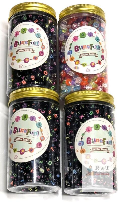 4 New 800pc Letter Beads for Bracelets, Alphabet Beads for Jewelry Making Bracelets Necklaces Key Chains 4&times;7mm