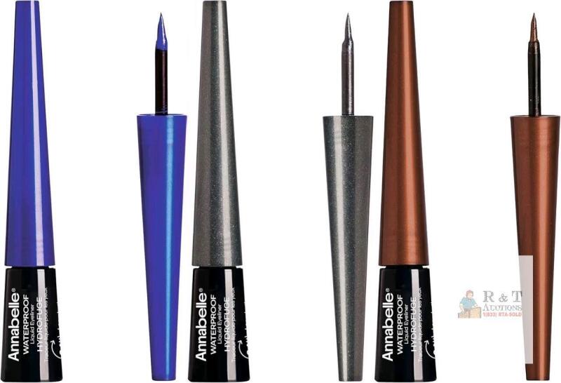 3 New ANNABELLE Waterproof Liquid Eyeliners [ Blue Spark, Black Star, Bronze ] Short & Precise Applicator, Long-Lasting, Gluten-Free, Vegan, Cruelty-Free, 3 mL