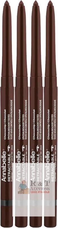 4 New ANNABELLE Retractable Eyeliners [ Chocochip ]