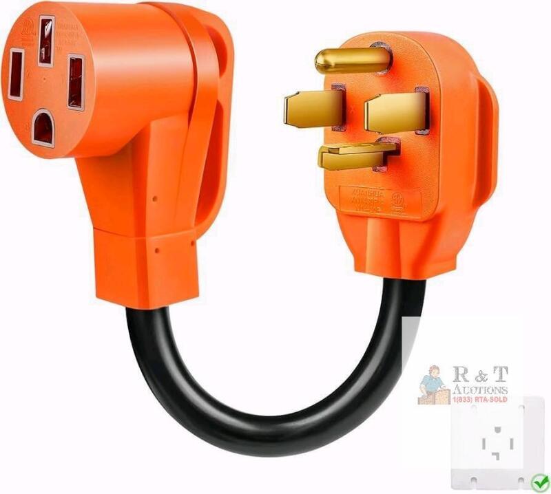 New Ufixed NEMA 14-30 to 14-50 Adapter 220V Heavy Duty Extension Cord 14-30P to 14-50R Converter for Dryer Outlet to EV Charger Level 2, Orange