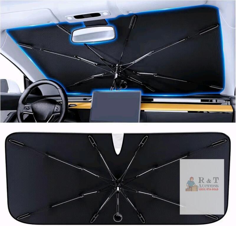New Universal Umbrella Car Windshield Sunshade, Fits Most Cars & Trucks