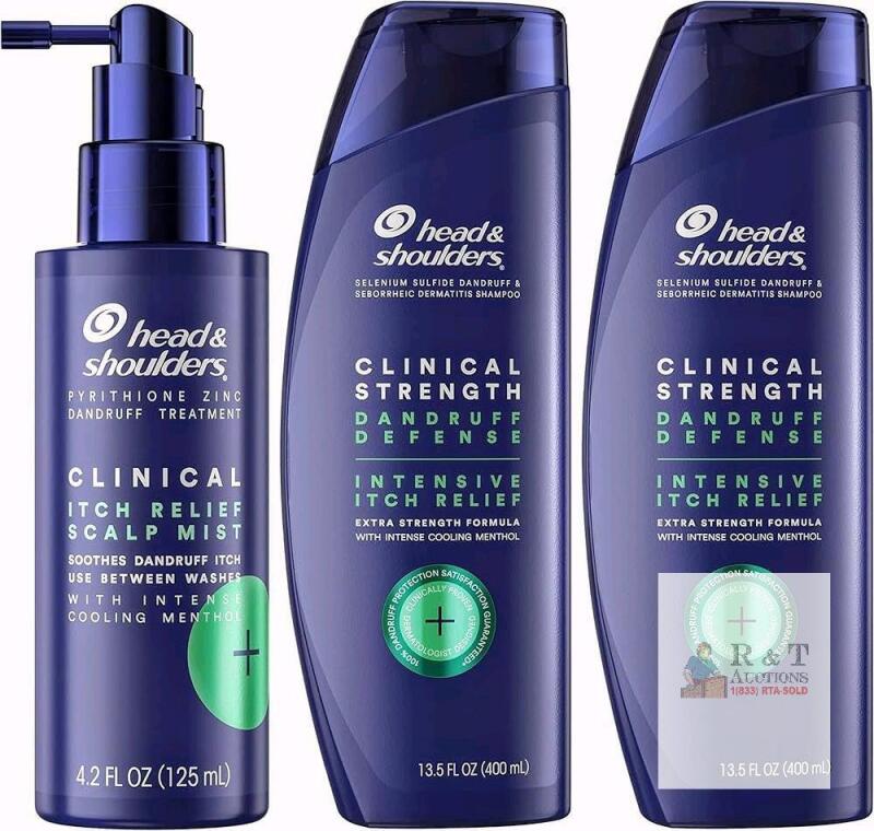 [exp 05/2024] 3pc HEAD & SHOULDERS Clinical Strength Shampoo Twin Pack with Itch Relief Mist