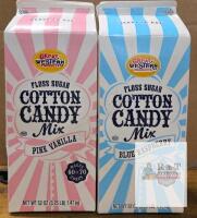 Great Western Cotton Candy Floss Sugar Mix 52oz Pink Vanilla & Blue Raspberry, Makes 60-70 Cones