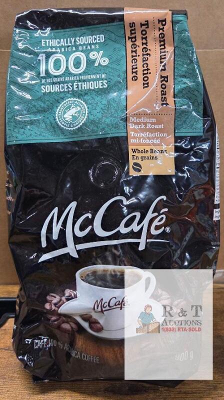 BB{Feb 7, 2025} McCaf&eacute; Premium Roast Whole Bean Coffee, Medium Dark, 100% Arabica, 900g, Ethically Sourced