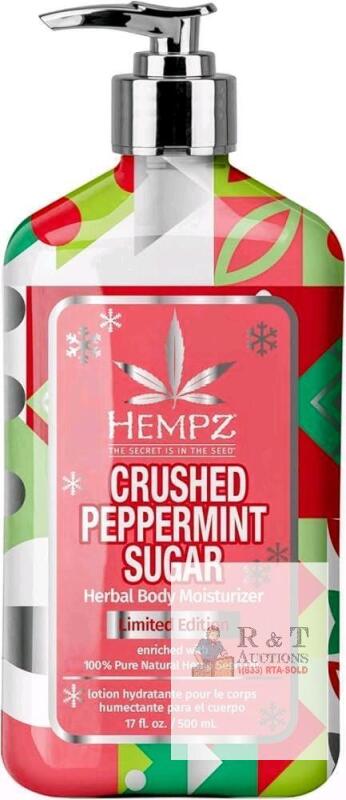 New HEMPZ Limited Edition Crushed Peppermint Sugar Herbal Body Moisturizer 500ml