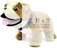 New Vachichi English Bulldog Plush Toy 12" Brown & White Stuffed Animal with Collar