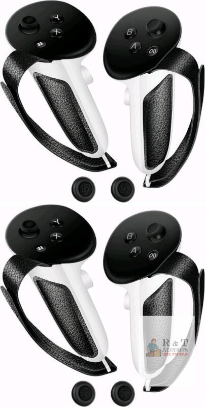 new Meta Quest 3 Controller Grip Covers & Hand Straps Pigetale X0048DNMXD Black, Silicone Protective Set