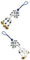 2 New Turkish Hamsa Evil Eye Tree of Life 10" Wind Chime / Car Charm / Wall Hanging With Bells