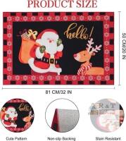New Brichoee Santa and Rudolph Door Mat, 20&rdquo; x 32&rdquo;