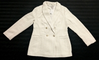 New H&M Textured Weave Jacket: Cream (Size Medium)