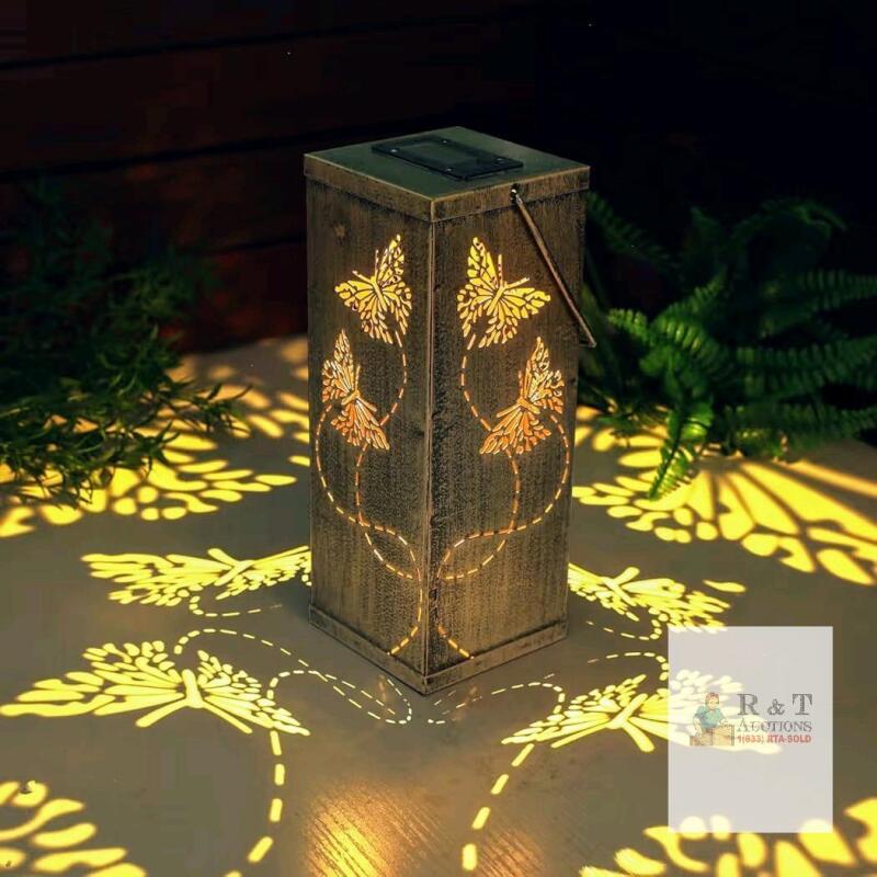 New Solar Lantern Light Garden Hanging Lantern Waterproof Butterfly Solar Outdoor Light for Patio Pathway Landscape Courtyard Decoration