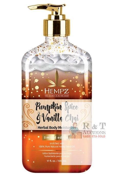 New HEMPZ Limited Edition Pumpkin Spice & Vanilla Chai Herbal Body Moisturizer, 500ml