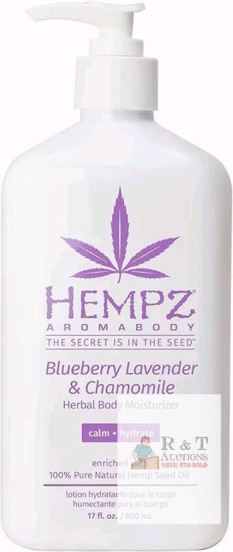 New HEMPZ Aromabody Blueberry Lavender Chamomile Herbal Body Moisturizer, Calm + Hydrate