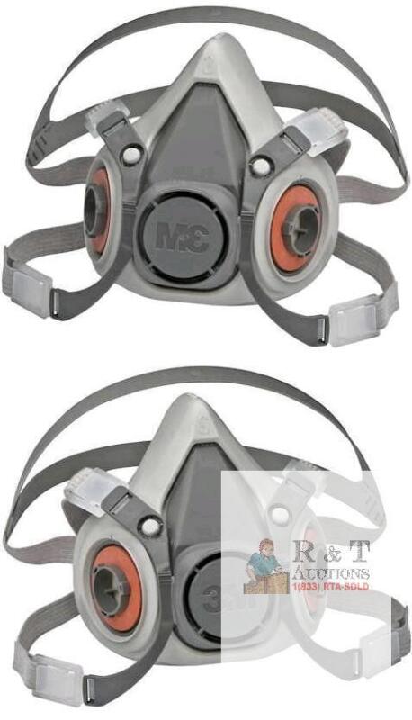 2 New 3M 6300 Half Facepiece Reusable Respirator, Large, NIOSH Approved, Sealed Package Designs May Vary