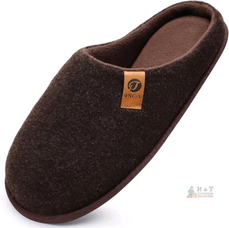 New Size 13 Men's ONCAI Cozy Memory Foam Felt Scuff Slippers Slip On Warm House Shoes Indoor/Outdoor With Best Arch Support